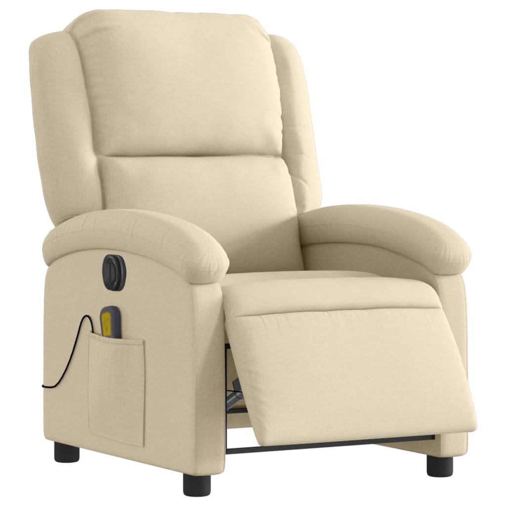 vidaXL Massagesessel Elektrisch Creme Stoff