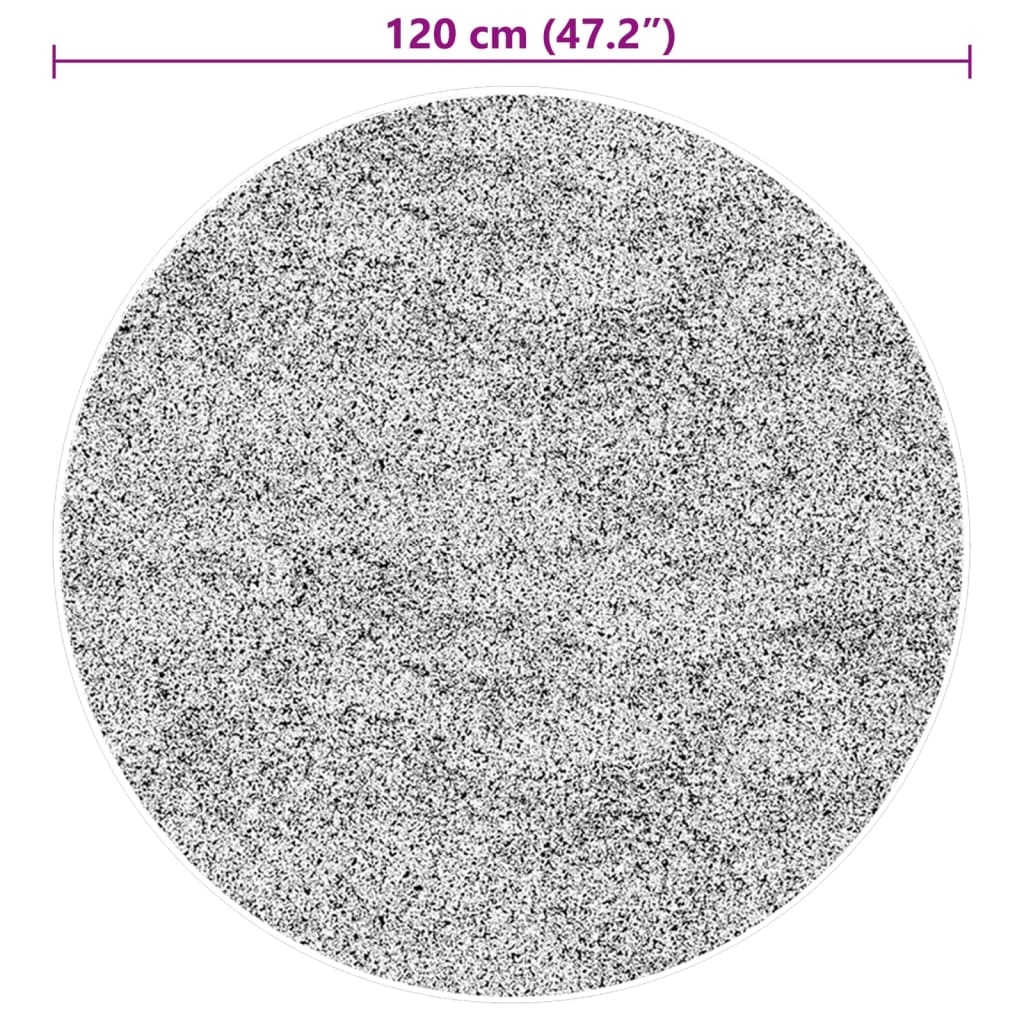 vidaXL Teppich HUARTE Kurzflor Weich und Waschbar Grau Ø 120 cm