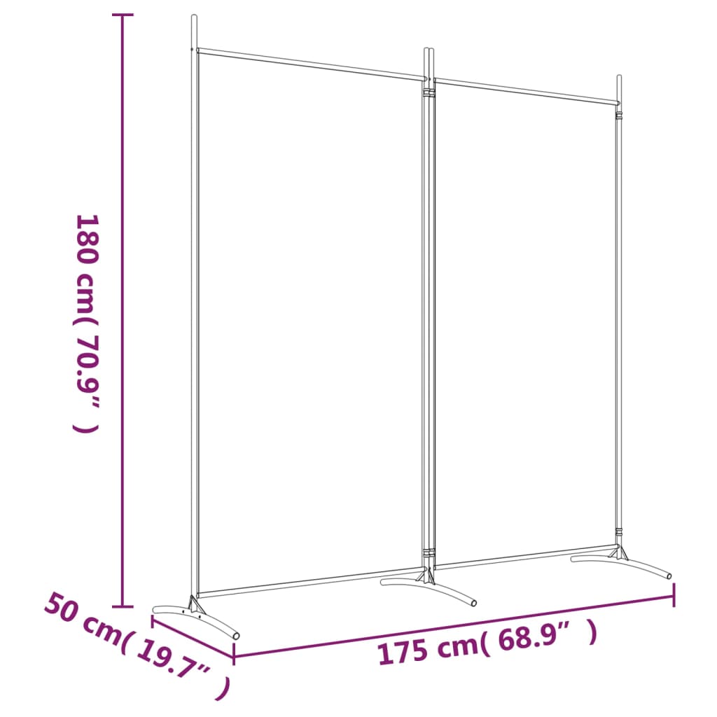 vidaXL 2-tlg. Paravent Anthrazit 175x180 cm Stoff