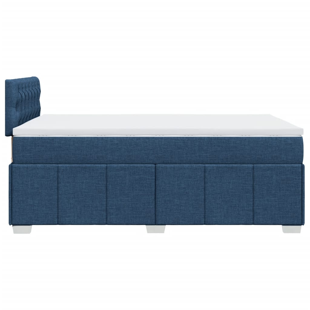 vidaXL Boxspringbett mit Matratze Blau 120x200 cm Stoff