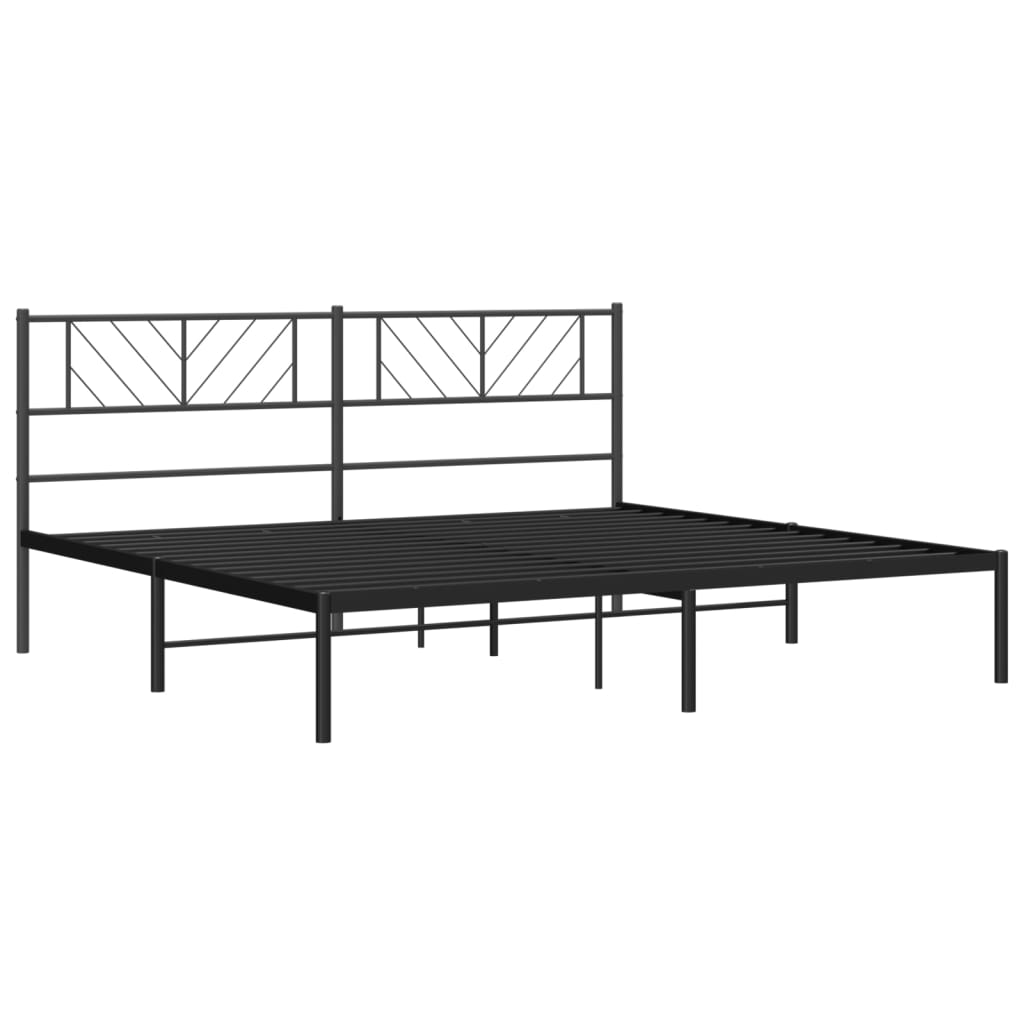 vidaXL Bettgestell mit Kopfteil Metall Schwarz 183x213 cm