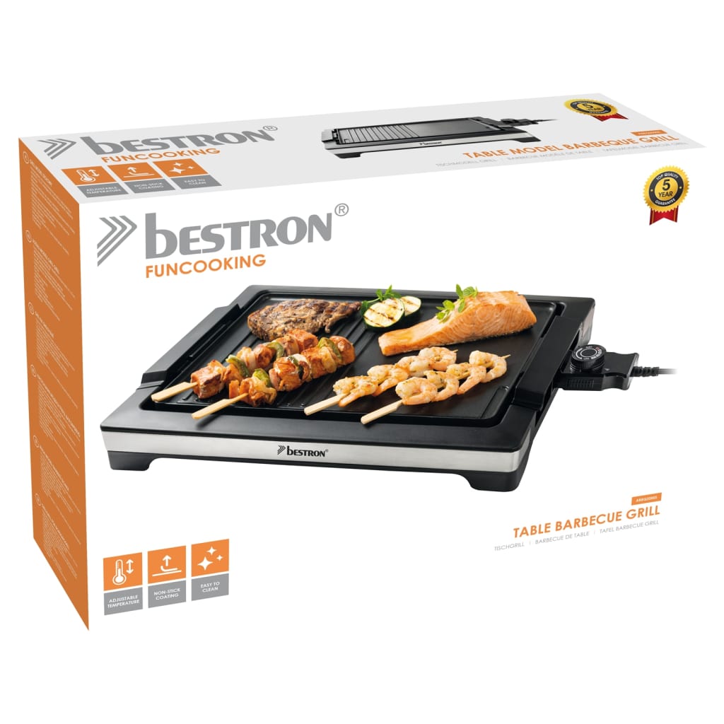 Bestron Tischgrill ABBQ2000S 2000 W Inox