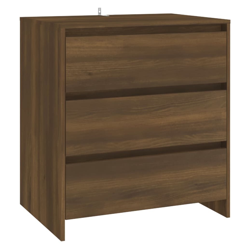 vidaXL 3-tlg. Sideboard Braun Eiche-Optik Holzwerkstoff