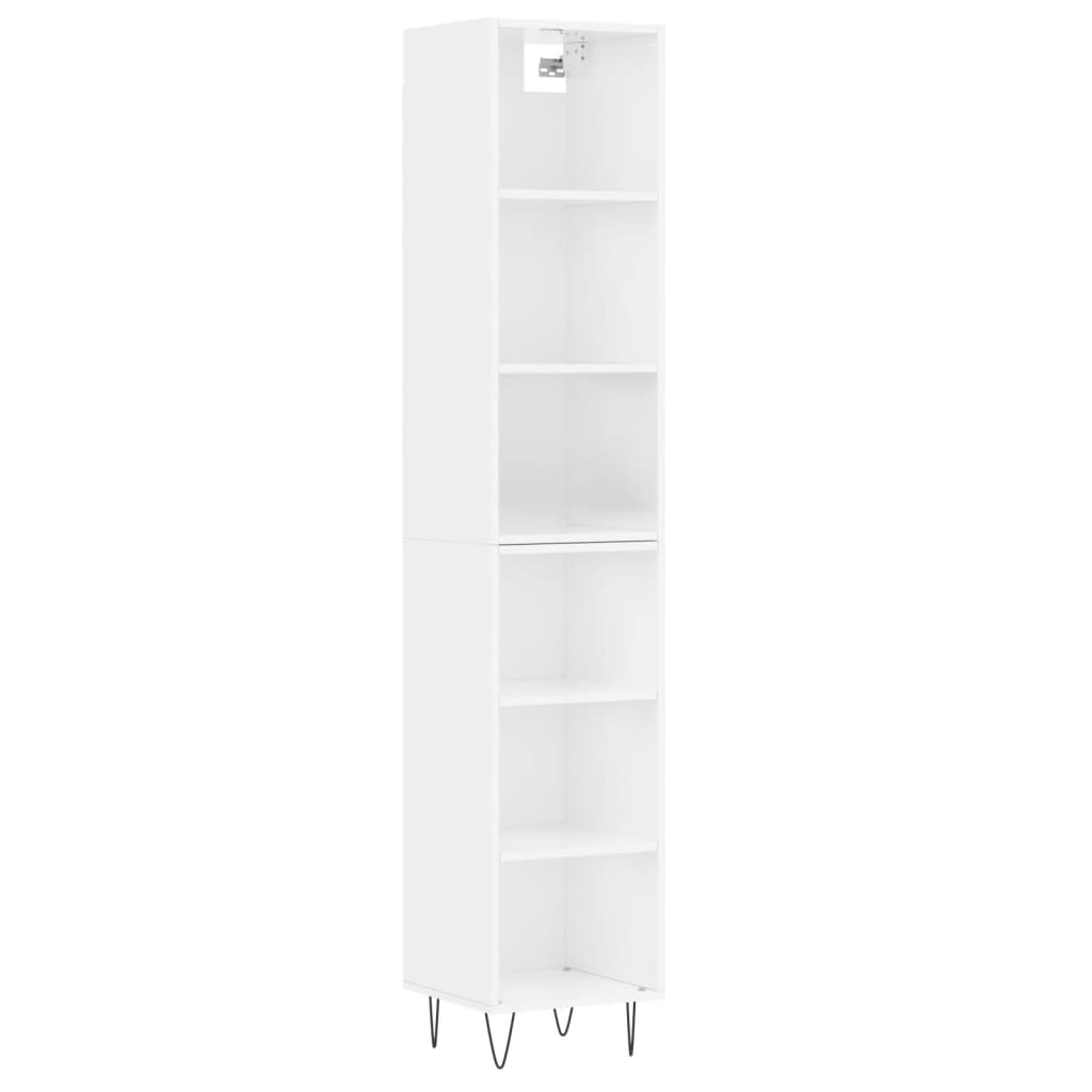 vidaXL Highboard Hochglanz-Weiß 34,5x32,5x180 cm Holzwerkstoff