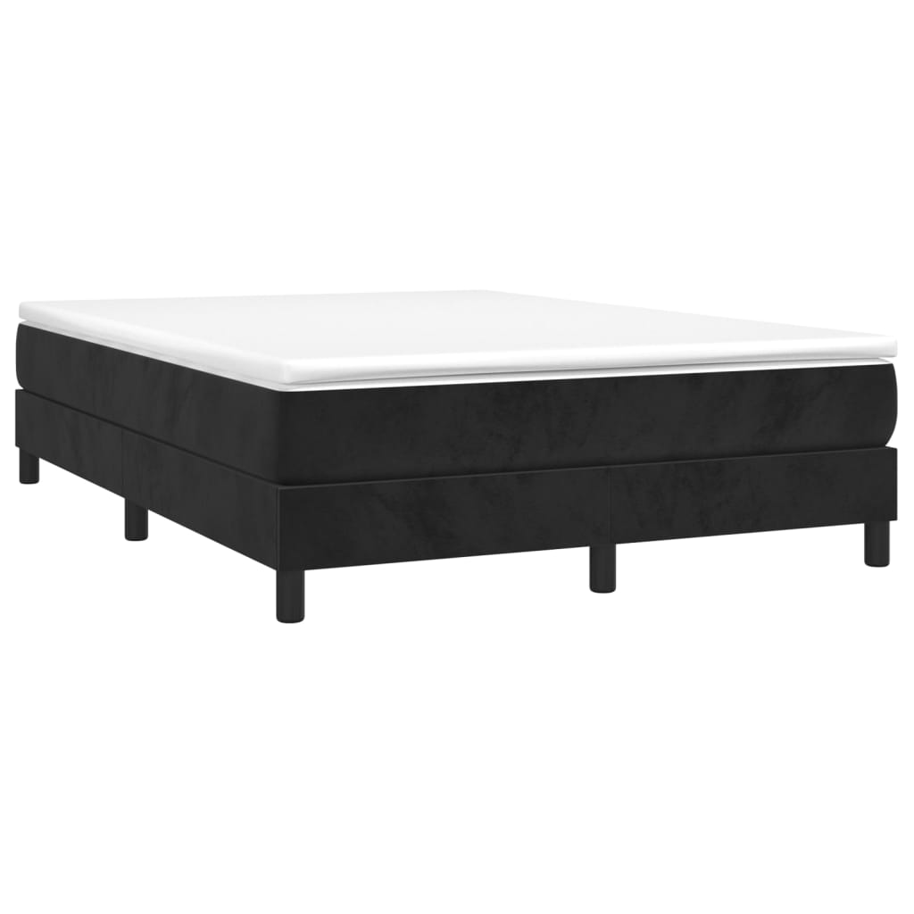 vidaXL Boxspringbett mit Matratze Schwarz 140x190 cm Samt