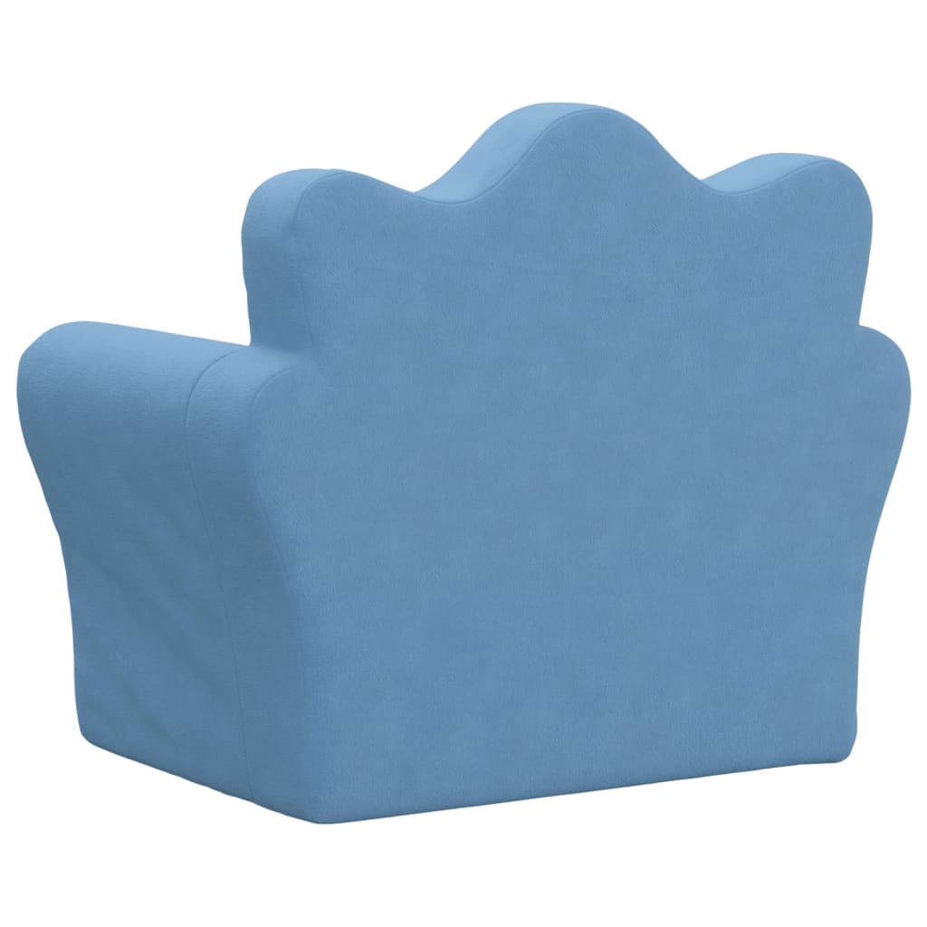 vidaXL Kindersofa Blau Weich Plüsch