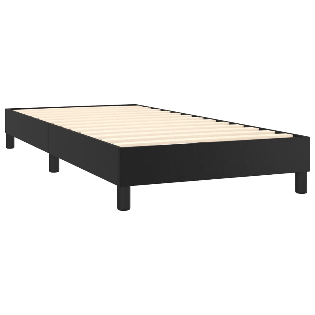 vidaXL Boxspringbett mit Matratze Schwarz 80x200 cm Kunstleder