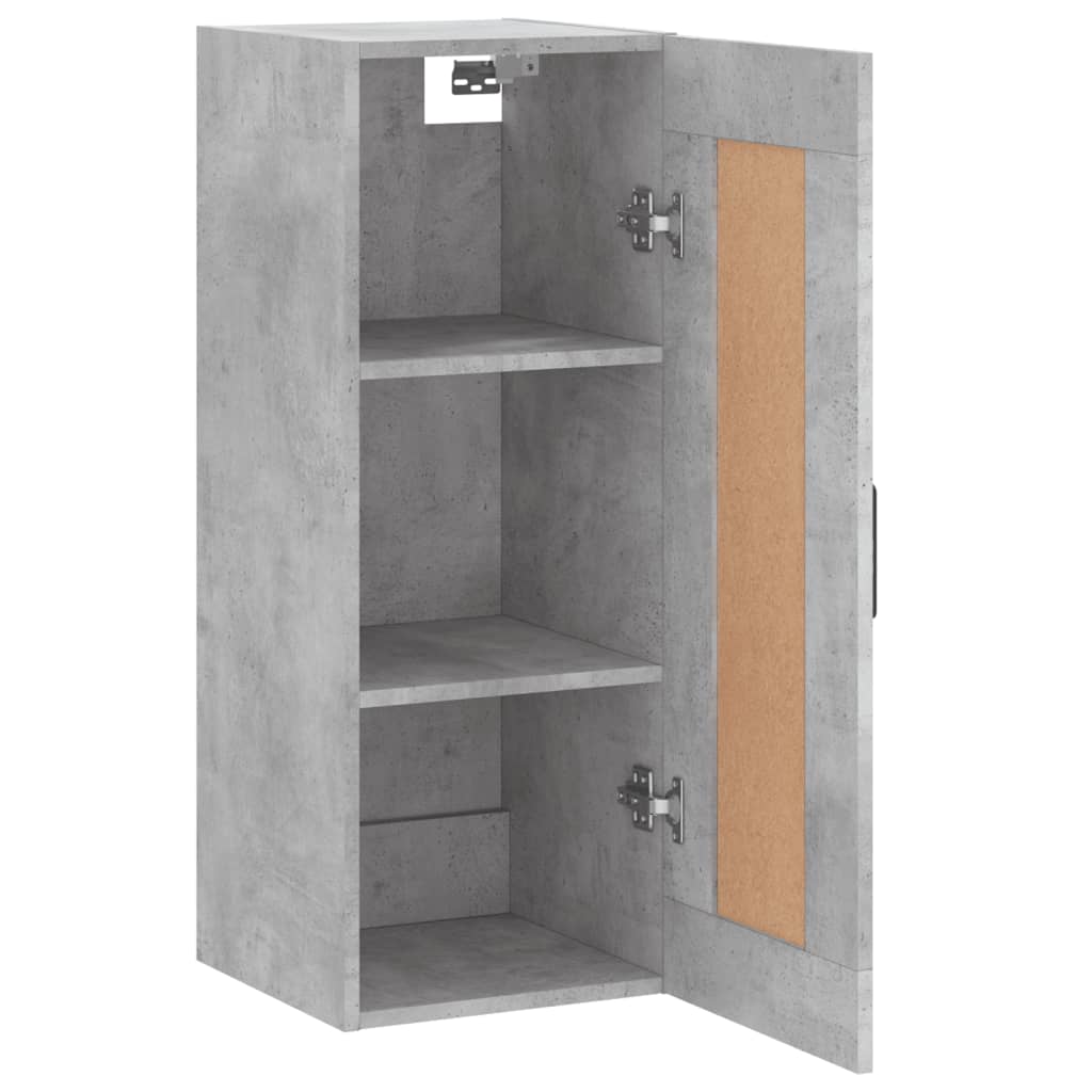 vidaXL Wandschrank Betongrau 34,5x34x90 cm Holzwerkstoff