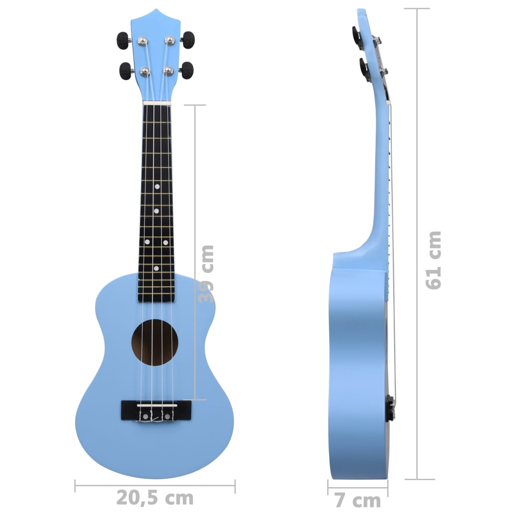 vidaXL Sopran-Ukulele-Set mit Tasche für Kinder Babyblau 23"