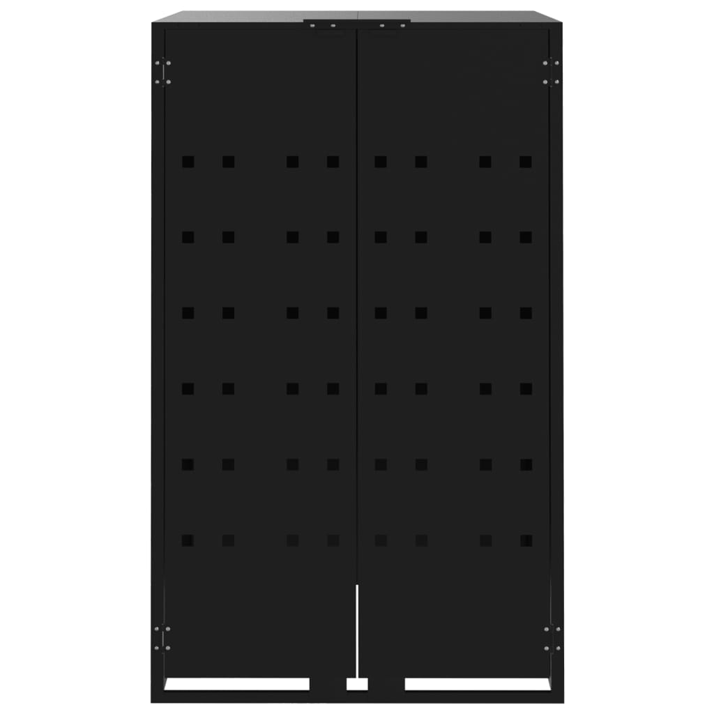 vidaXL Mülltonnenbox für 6 Tonnen Schwarz 414x79x117 cm Stahl