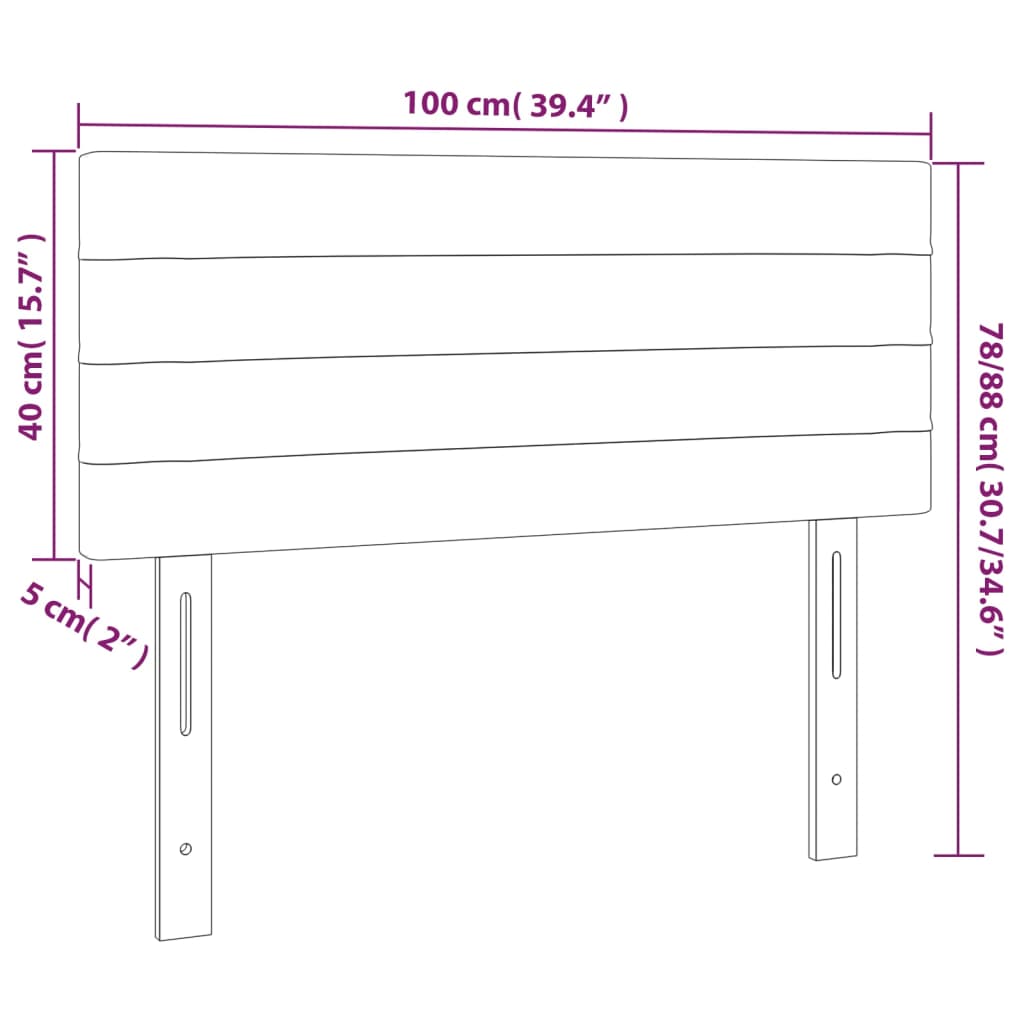 vidaXL Kopfteil Dunkelgrau 100x5x78/88 cm Stoff