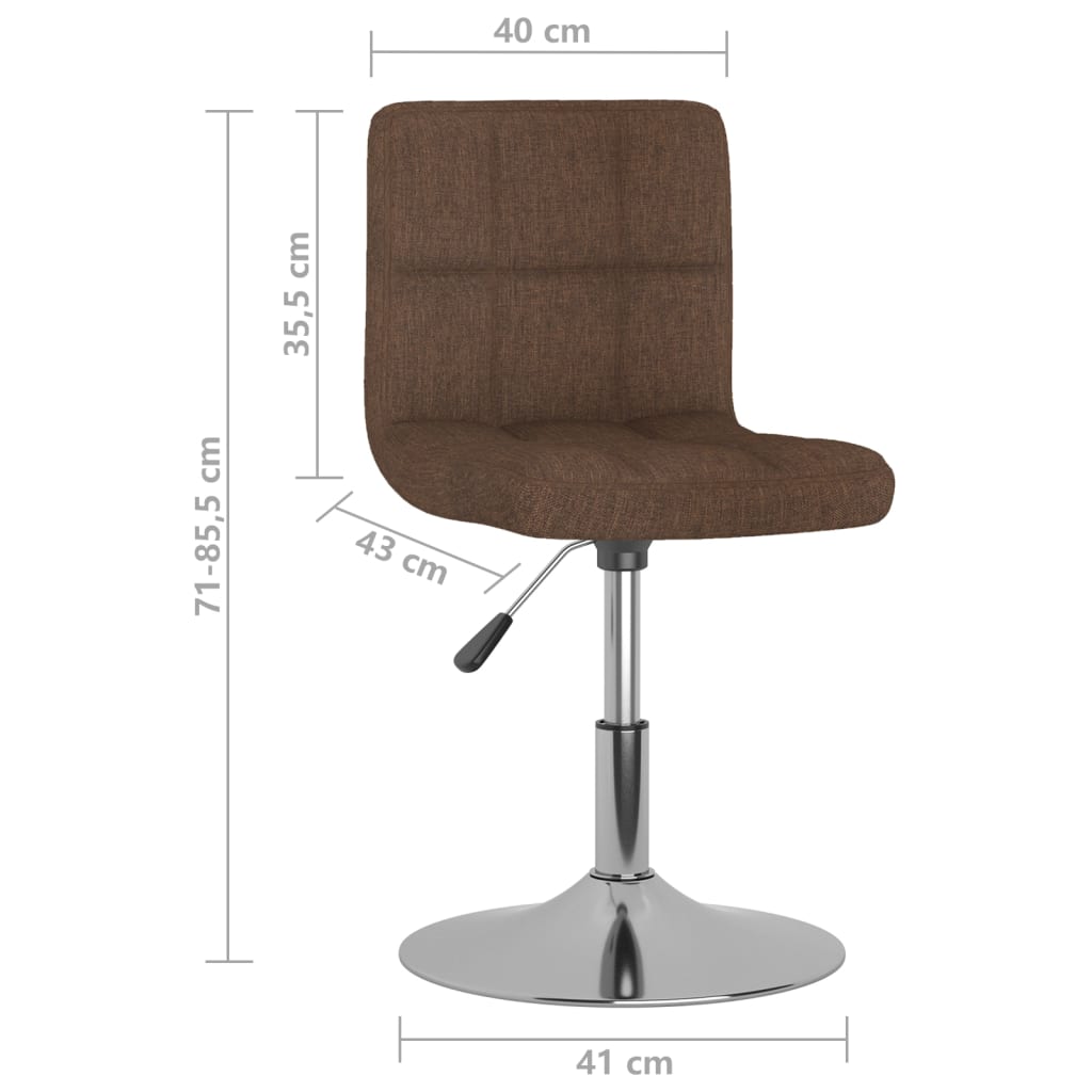 vidaXL Esszimmerstühle 4 Stk. Drehbar Braun Stoff