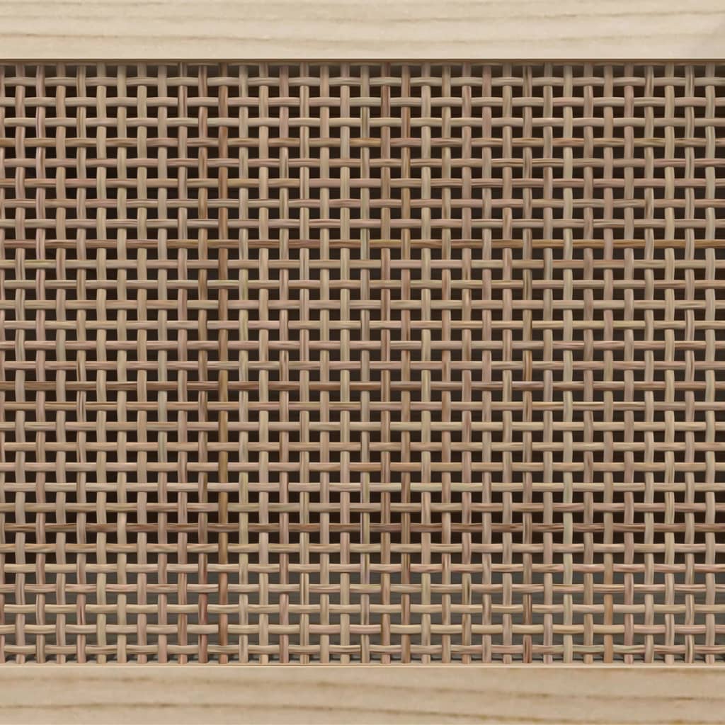 vidaXL TV-Schrank Weiß 105x30x40 cm Massivholz Kiefer Natur-Rattan