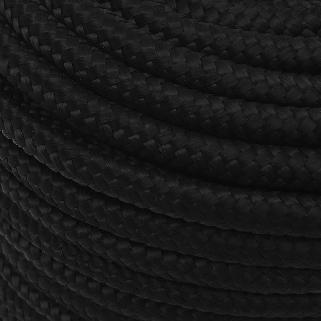 vidaXL Arbeitsseil Schwarz 12 mm 100 m Polyester