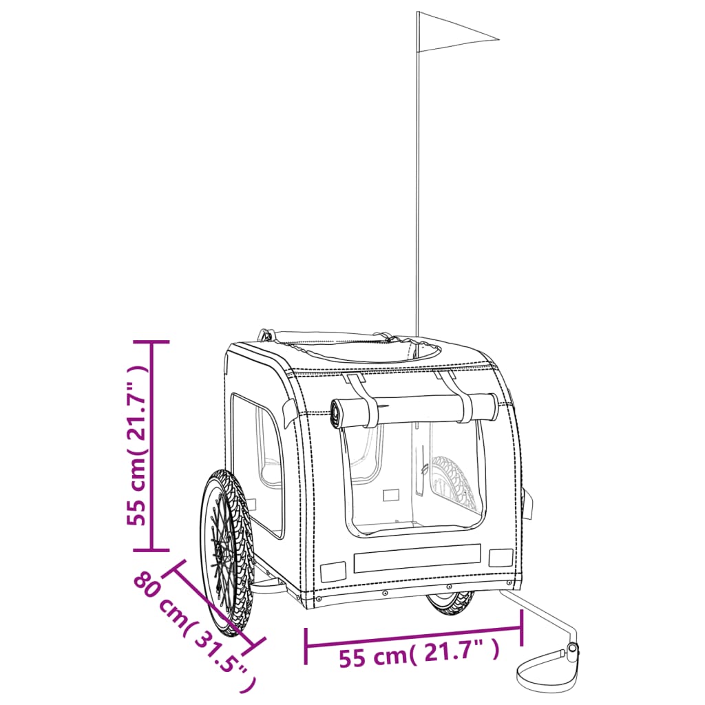 vidaXL Fahrradanhänger Hunde Blau und Grau Oxford-Gewebe & Eisen