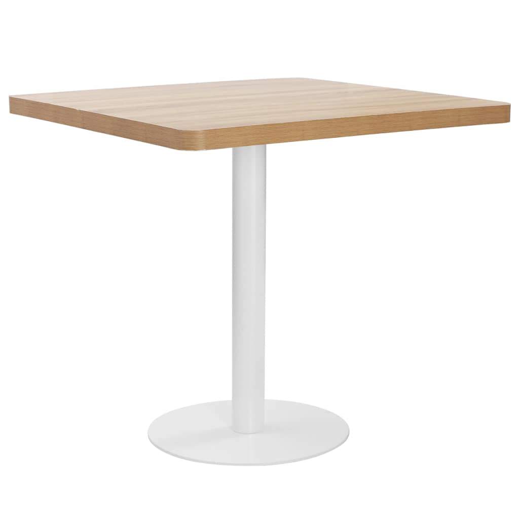 vidaXL Bistrotisch Hellbraun 80x80 cm MDF