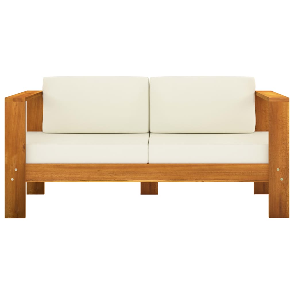 vidaXL 8-tlg. Garten-Lounge-Set mit Creme Auflagen Massivholz Akazie