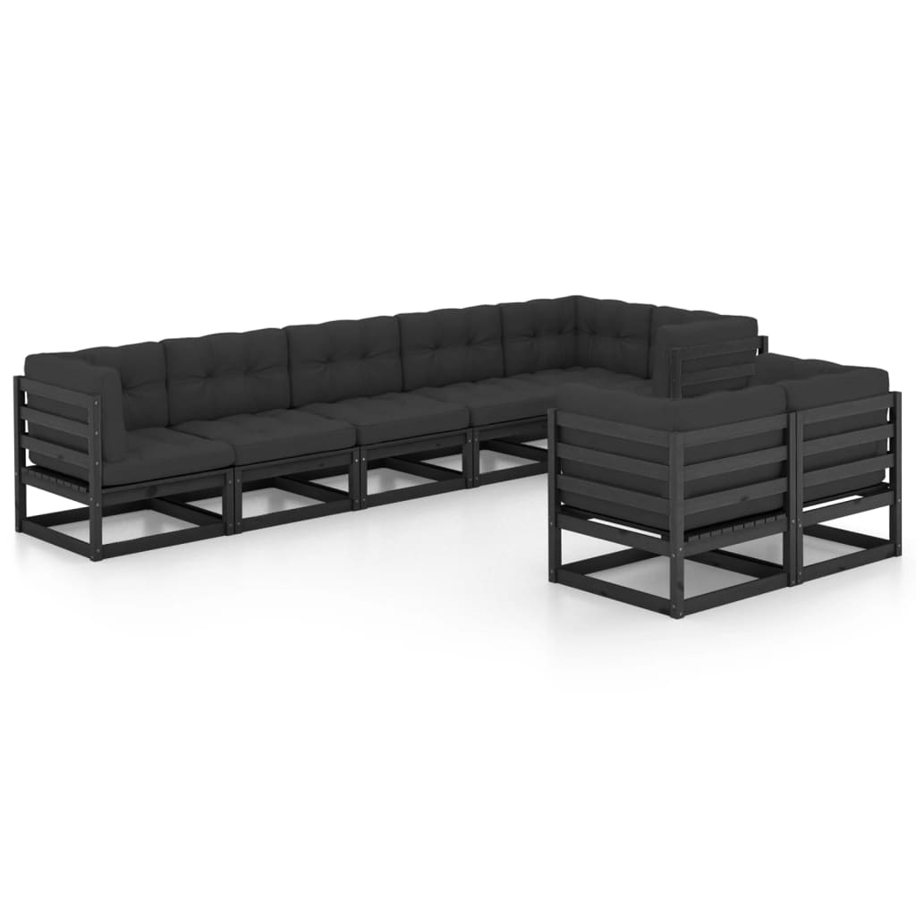 vidaXL 8-tlg. Garten-Lounge-Set mit Kissen Massivholz Kiefer