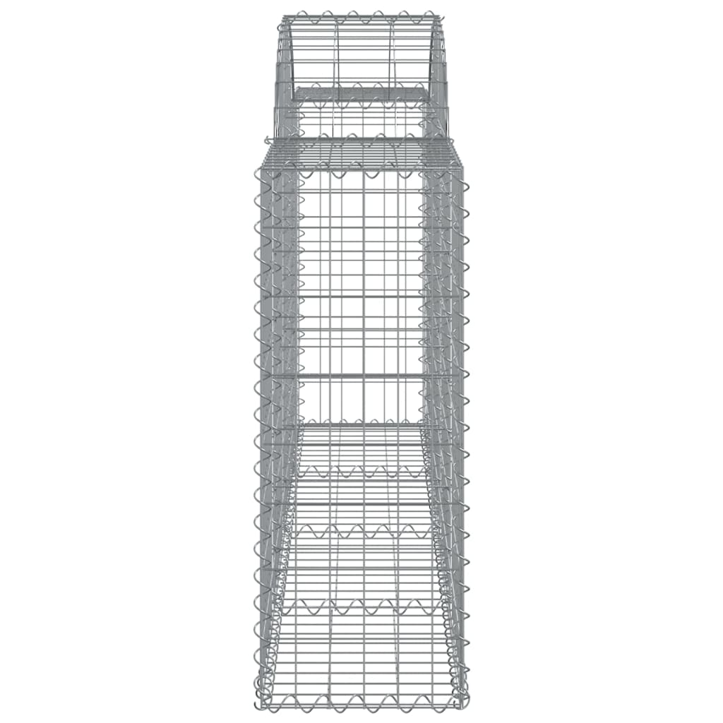 vidaXL Gabionen mit Hochbogen 9 Stk. 200x30x80/100 cm Verzinktes Eisen