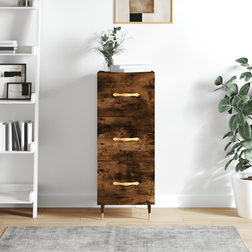 vidaXL Sideboard Räuchereiche 34,5x34x90 cm Holzwerkstoff