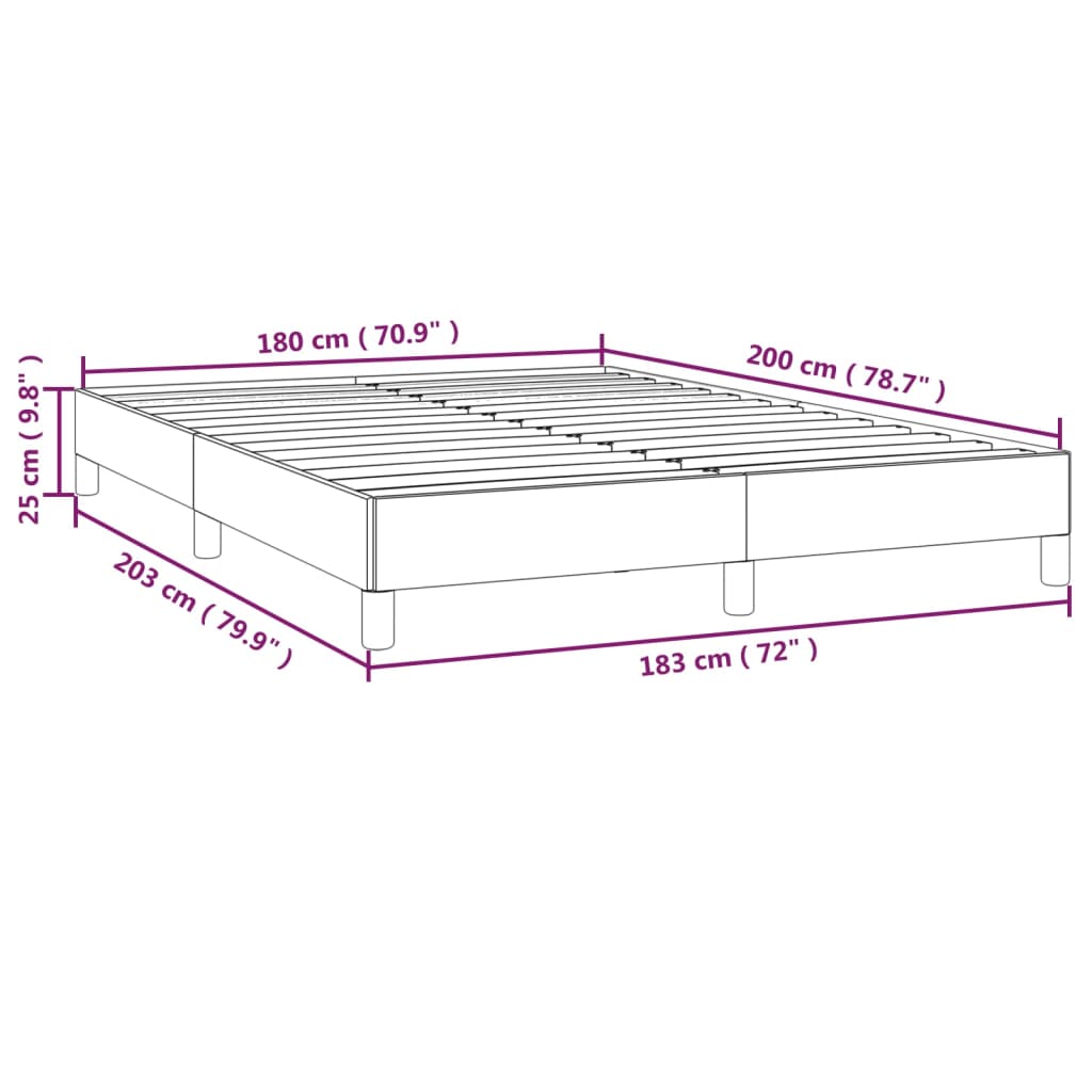 vidaXL Bettgestell ohne Matratze Creme 180x200 cm Stoff