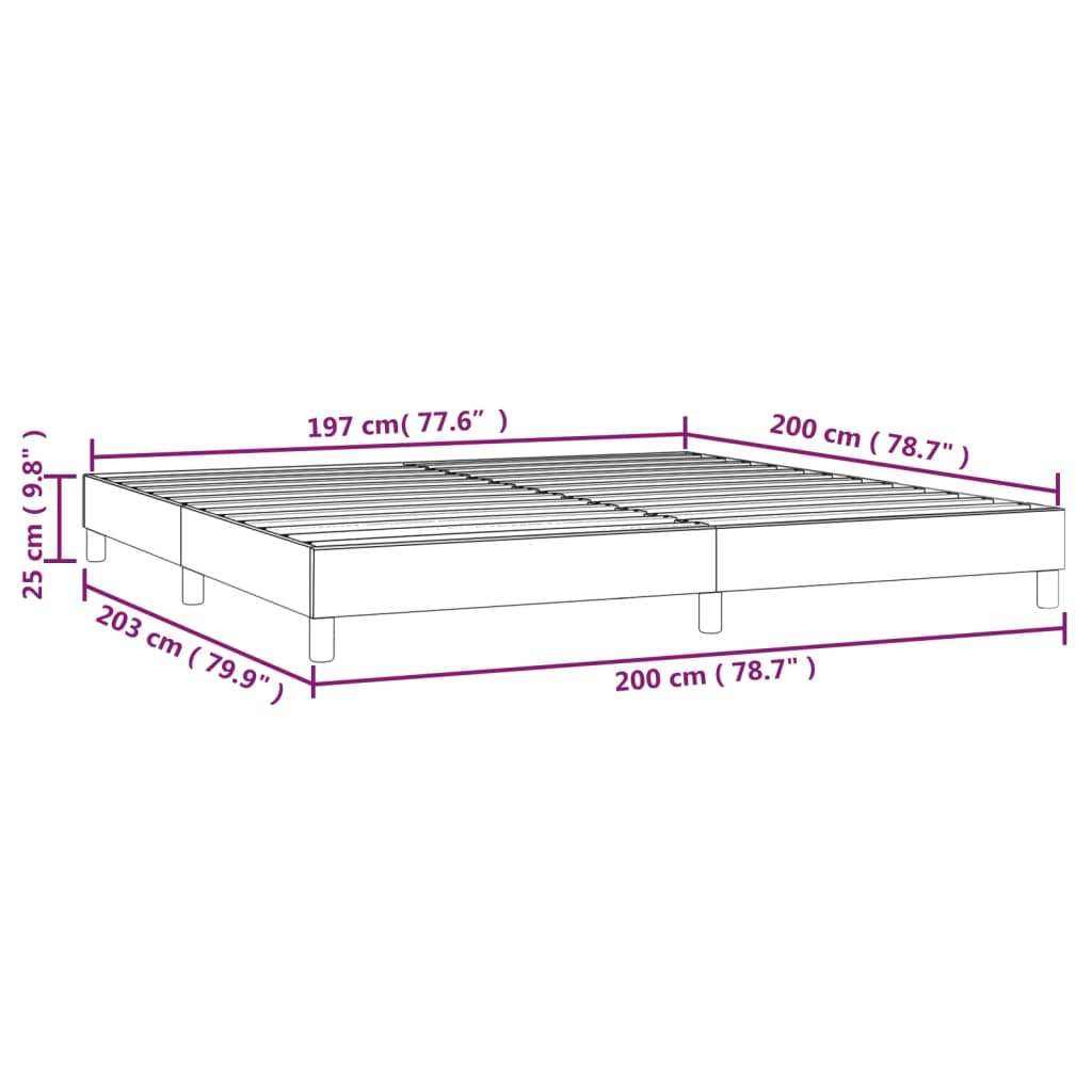 vidaXL Bettgestell Cappuccino-Braun 200x200 cm Kunstleder