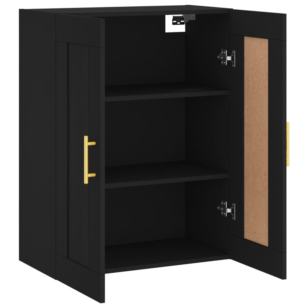 vidaXL Wandschrank Schwarz 69,5x34x90 cm Holzwerkstoff