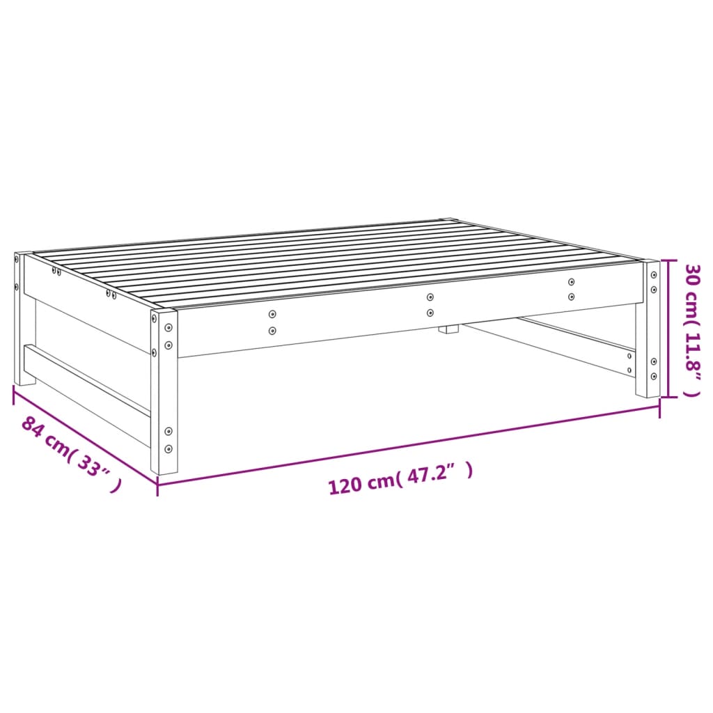 vidaXL Gartenhocker 120x80 cm Kiefernholz Imprägniert