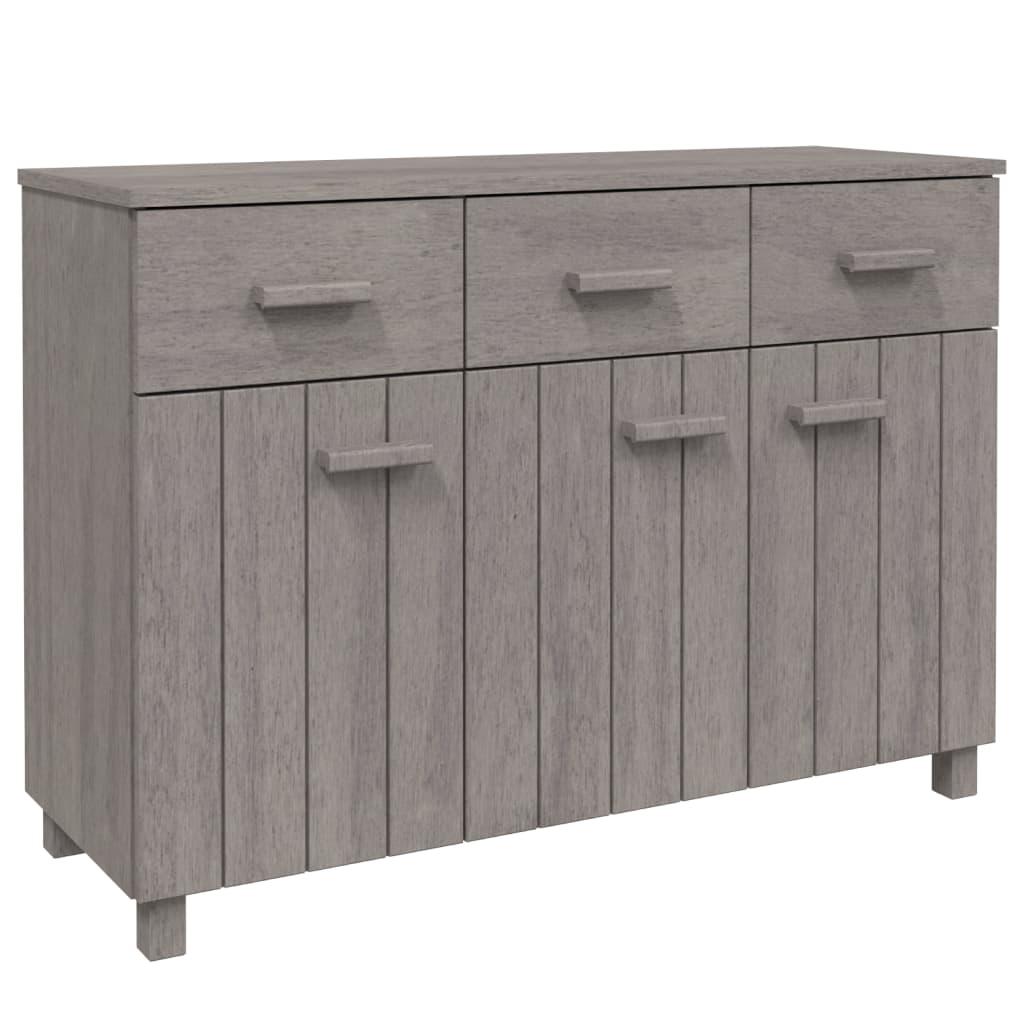 vidaXL Sideboard HAMAR Hellgrau 113x40x80 cm Massivholz Kiefer