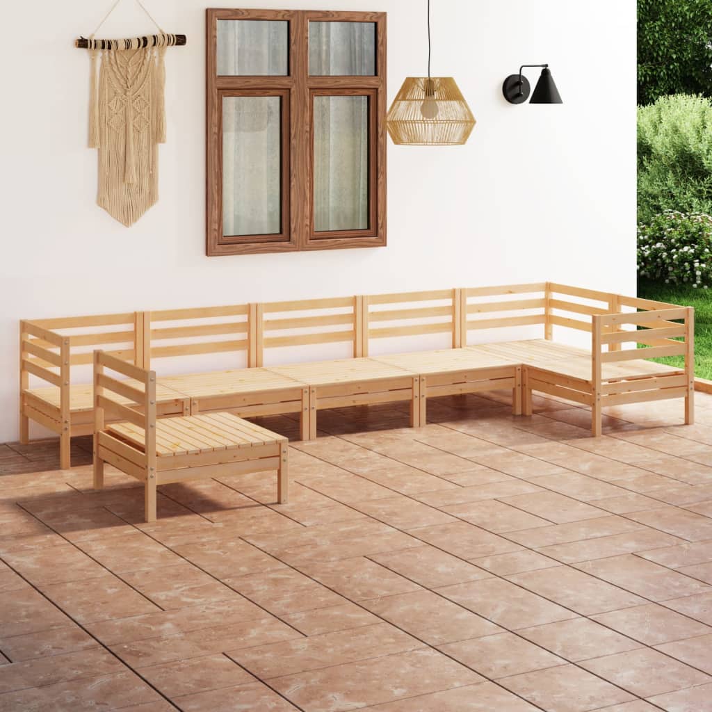 vidaXL 7-tlg. Garten-Lounge-Set Massivholz Kiefer