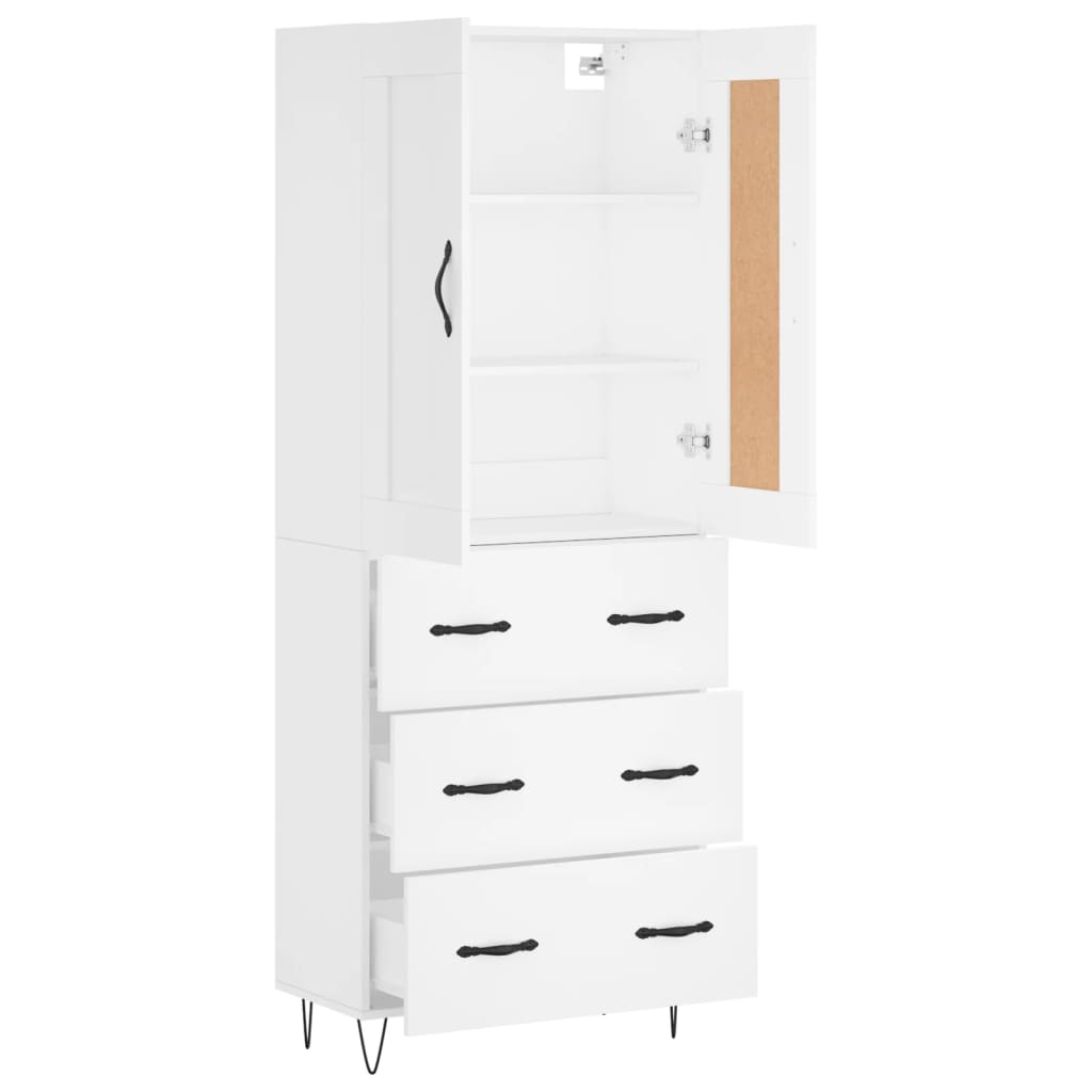 vidaXL Highboard Weiß 69,5x34x180 cm Holzwerkstoff