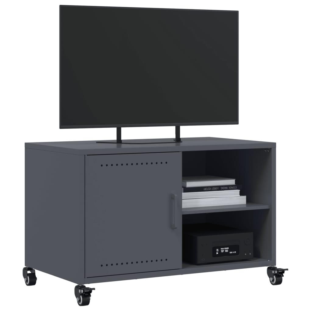 vidaXL TV-Schrank Anthrazit 68x39x43,5 cm Stahl