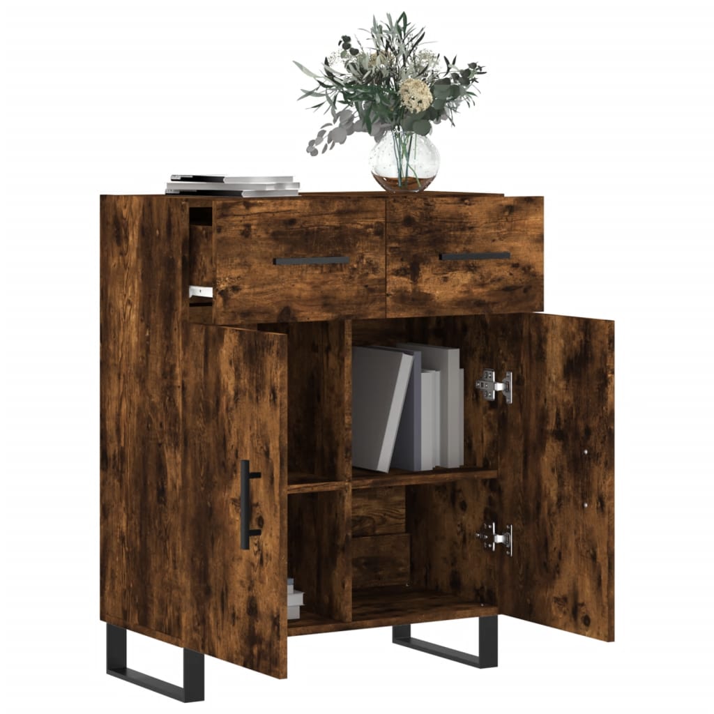 vidaXL Sideboard Räuchereiche 69,5x34x90 cm Holzwerkstoff