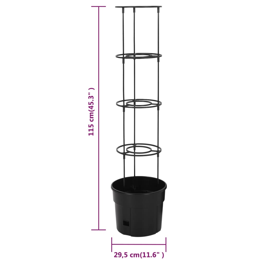 vidaXL Tomatentopf Anthrazit Ø29,5x115 cm Polypropylen