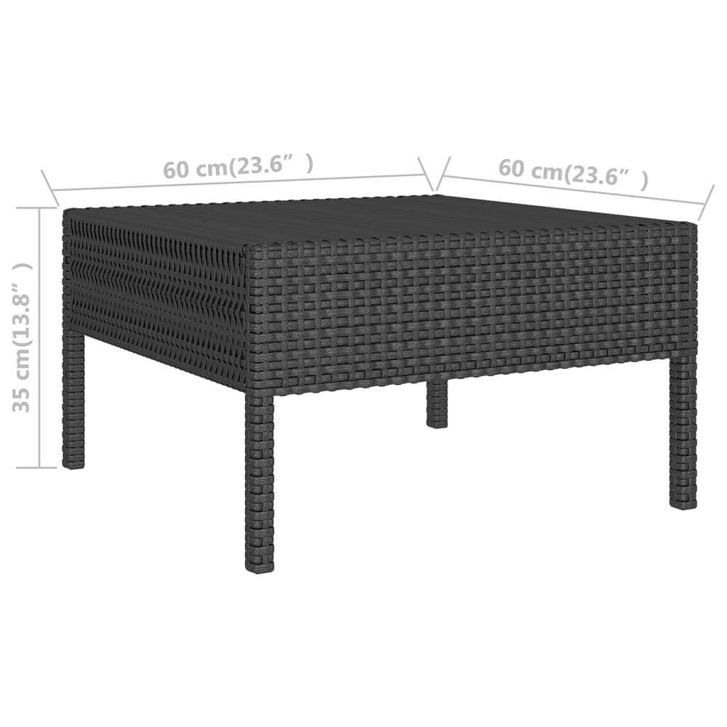 vidaXL 10-tlg. Garten-Lounge-Set mit Auflagen Poly Rattan Schwarz