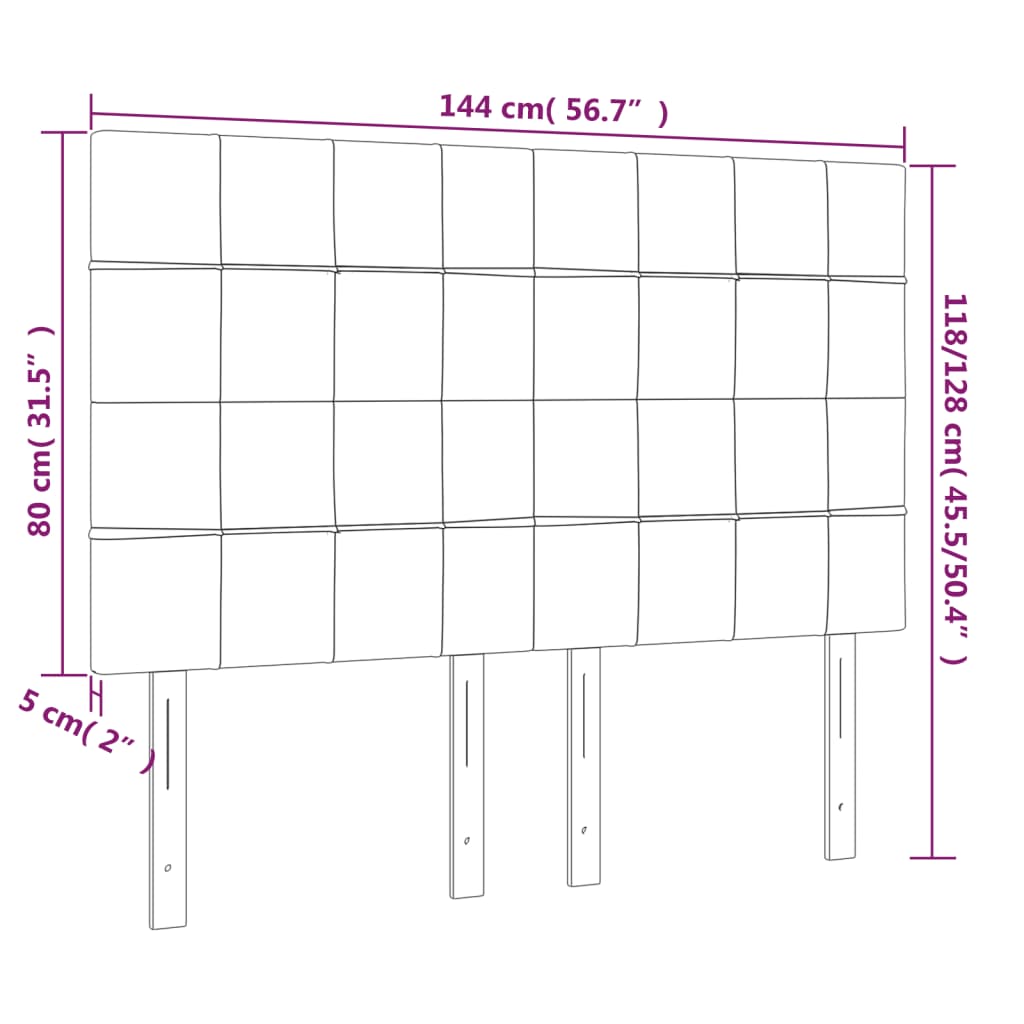 vidaXL LED Kopfteil Dunkelgrün 144x5x118/128 cm Samt