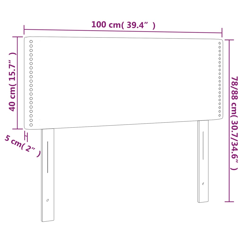 vidaXL Kopfteil Dunkelgrau 100x5x78/88 cm Samt