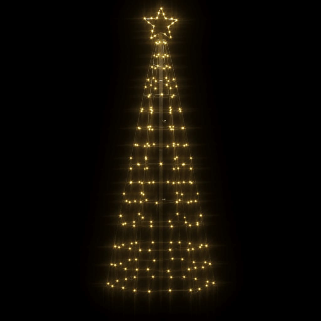 vidaXL LED-Weihnachtsbaum mit Erdspießen 220 LEDs Warmweiß 180 cm