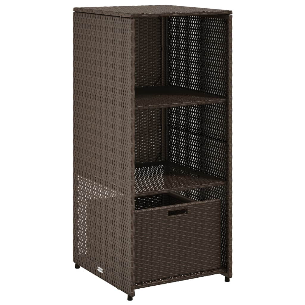 vidaXL Gartenschrank Braun 50x55x115 cm Poly Rattan