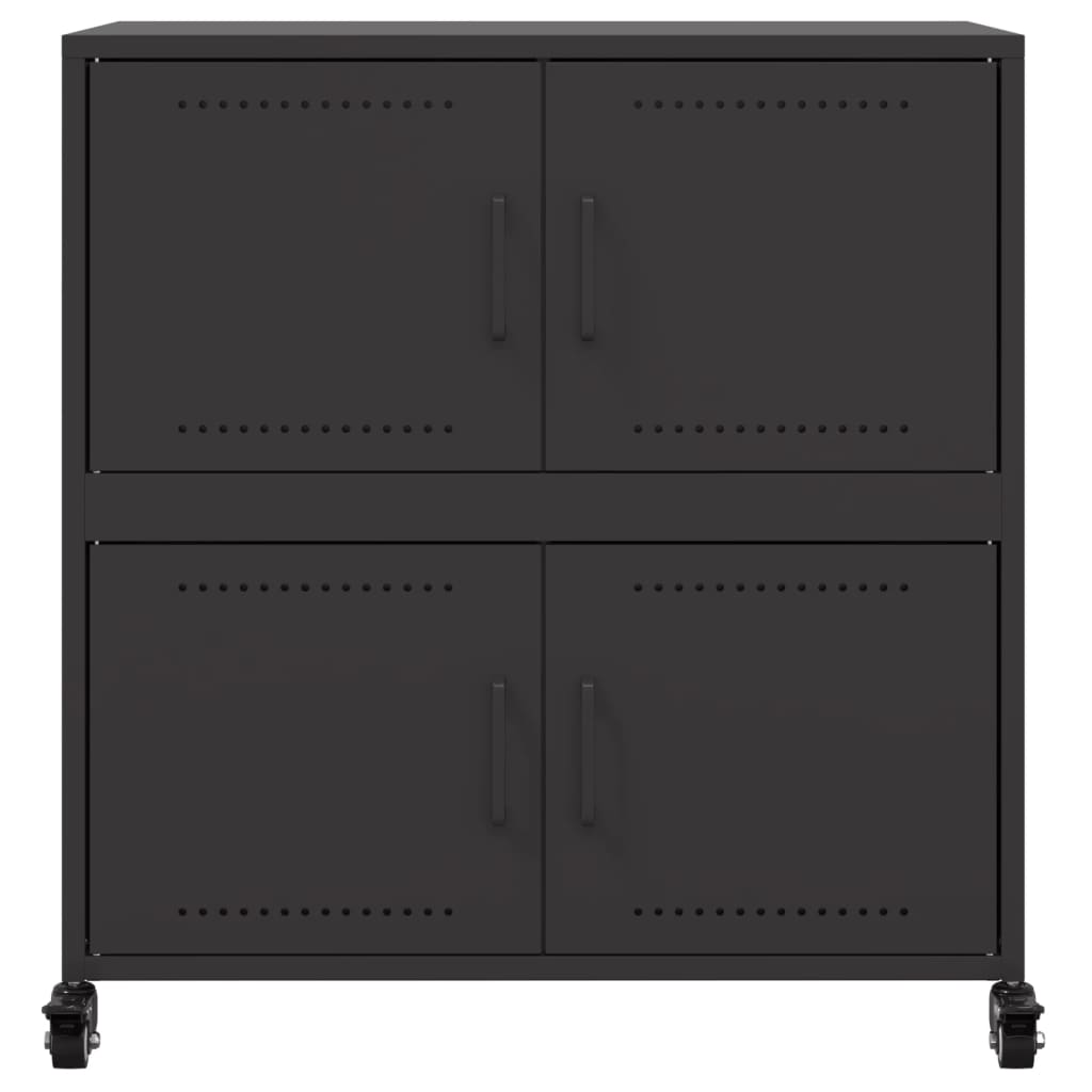 vidaXL Sideboard Schwarz 68x39x72 cm Stahl