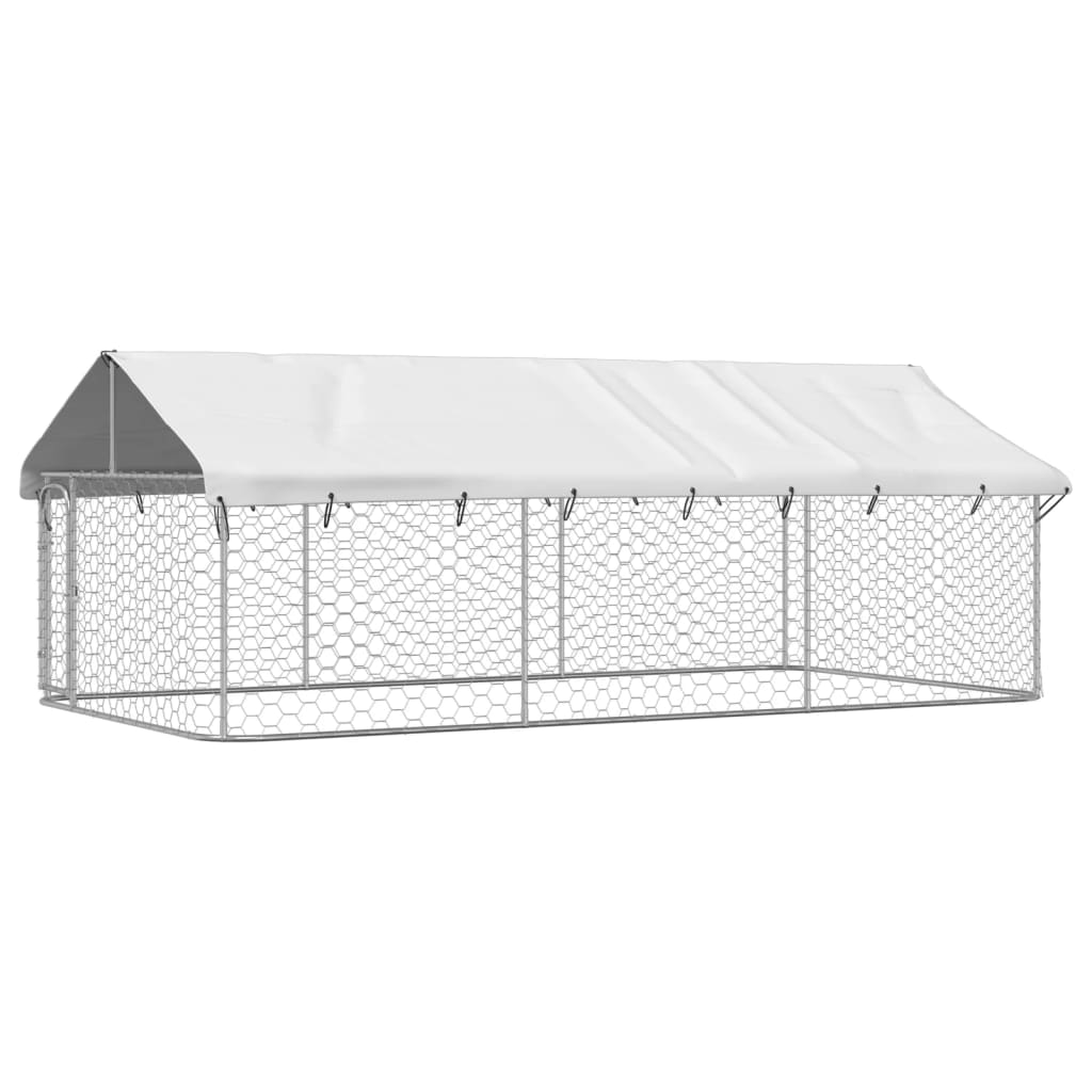 vidaXL Outdoor-Hundezwinger mit Dach 400x200x150 cm