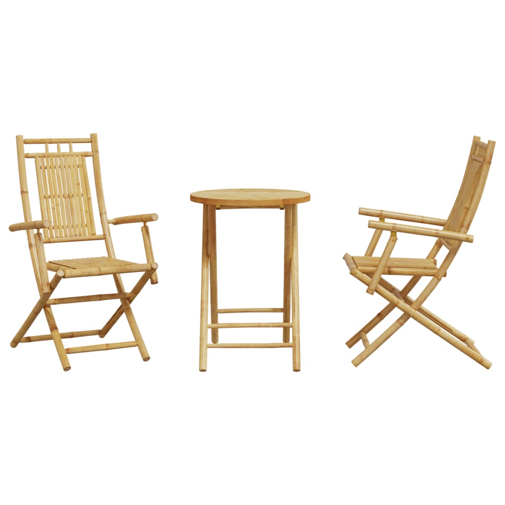 vidaXL 3-tlg. Bistro-Set Bambus