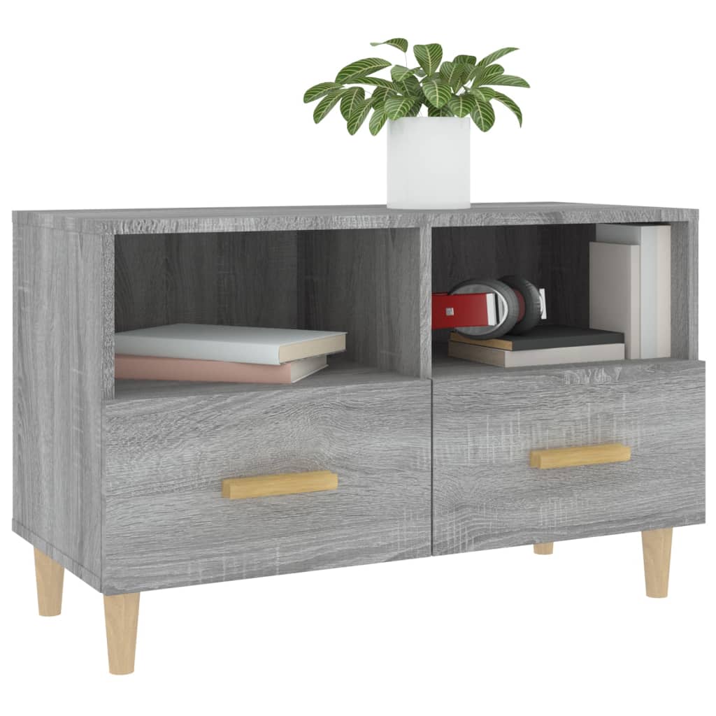 vidaXL TV-Schrank Grau Sonoma 80x36x50 cm Holzwerkstoff