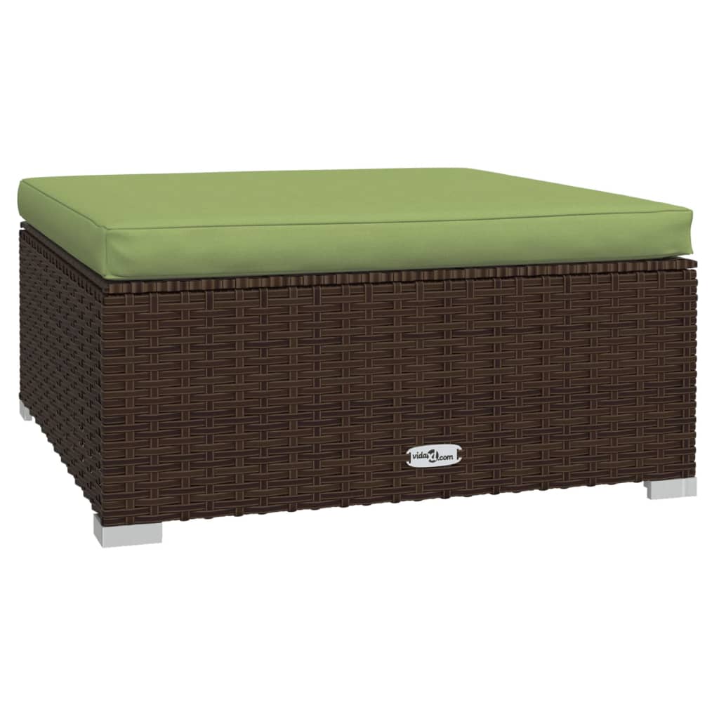 vidaXL 6-tlg. Garten-Lounge-Set mit Auflagen Poly Rattan Braun