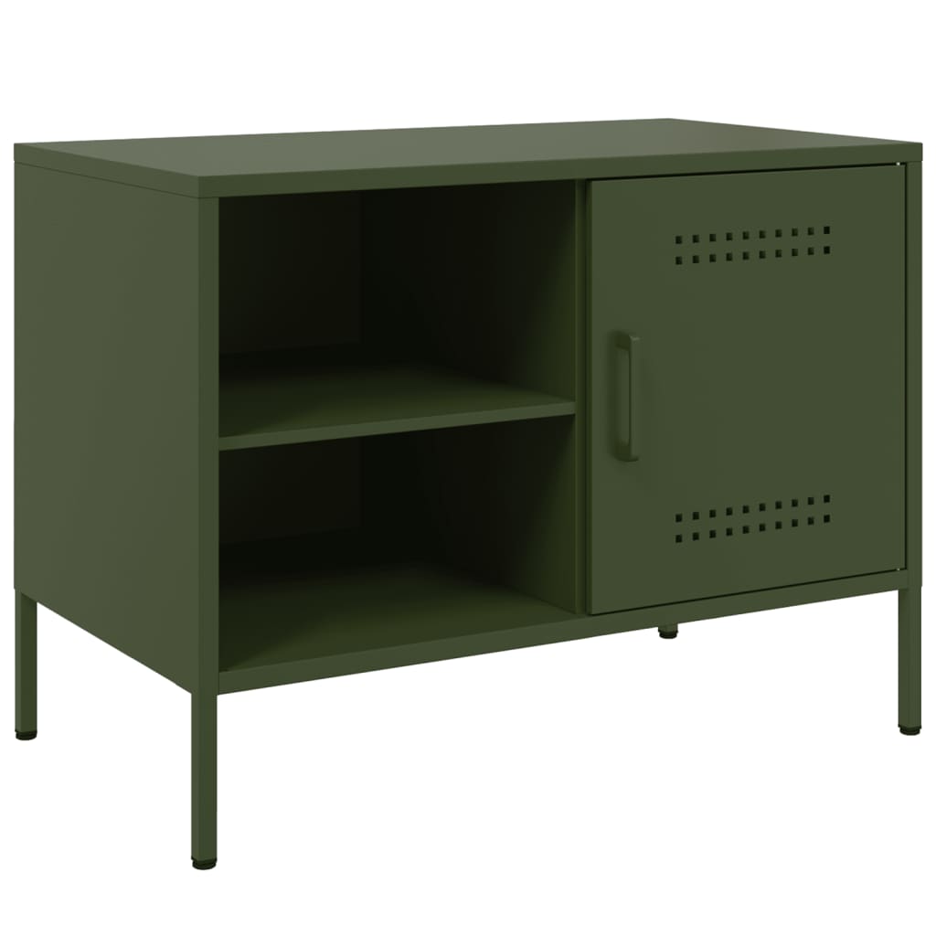 vidaXL TV-Schrank Olivgrün 68x39x50,5 cm Stahl