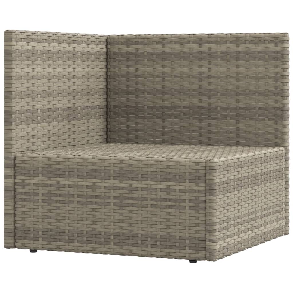 vidaXL 9-tlg. Garten-Lounge-Set mit Kissen Grau Poly Rattan