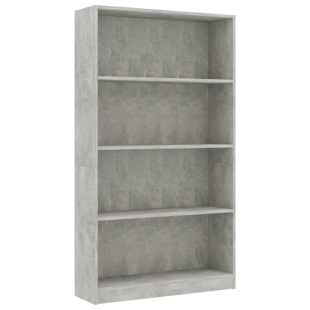 vidaXL Bücherregal 4 Fächer Betongrau 80x24x142 cm Holzwerkstoff