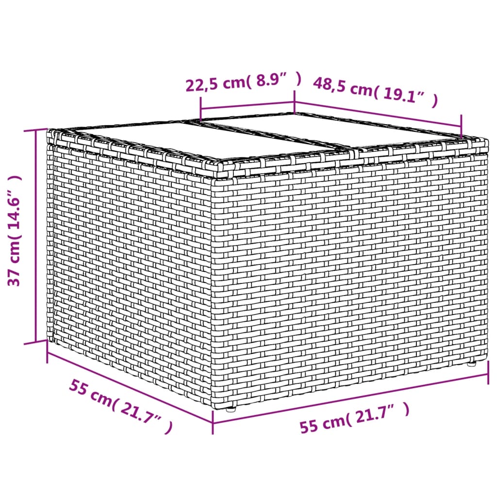 vidaXL 7-tlg. Garten-Sofagarnitur mit Kissen Schwarz Poly Rattan