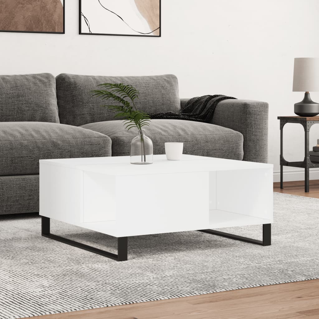 vidaXL Couchtisch Weiß 80x80x36,5 cm Holzwerkstoff