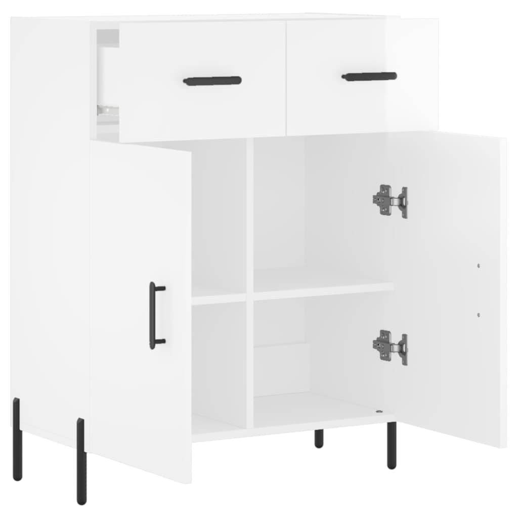 vidaXL Sideboard Hochglanz-Weiß 69,5x34x90 cm Holzwerkstoff